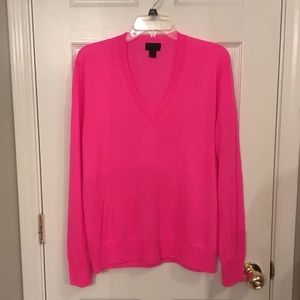 J. Crew Hot Pink Italian Cashmere Sweater